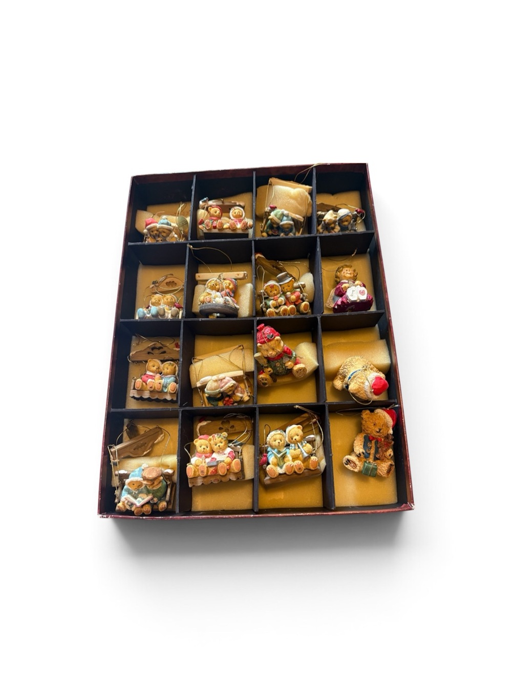 Cherished Teddies Swinging Through Life Ornament Set Vintage Christmas Bradford